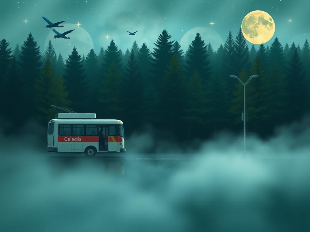 Rüyamda uzaklardaydım eve varmaya çalışıyordum bir otobüs garında çok sıkılmıştım yeterli otobüs saati yoktu nasıl geleceğimi bilmiyordum  illüstrasyonu